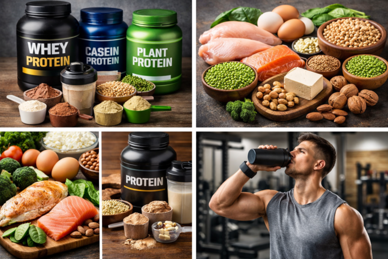protein supplements whey casein and plant based protein powders