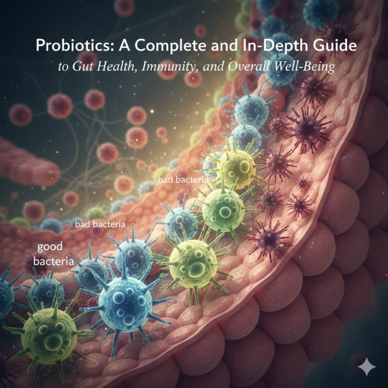 Probiotics improving gut health by balancing good bacteria in the digestive system