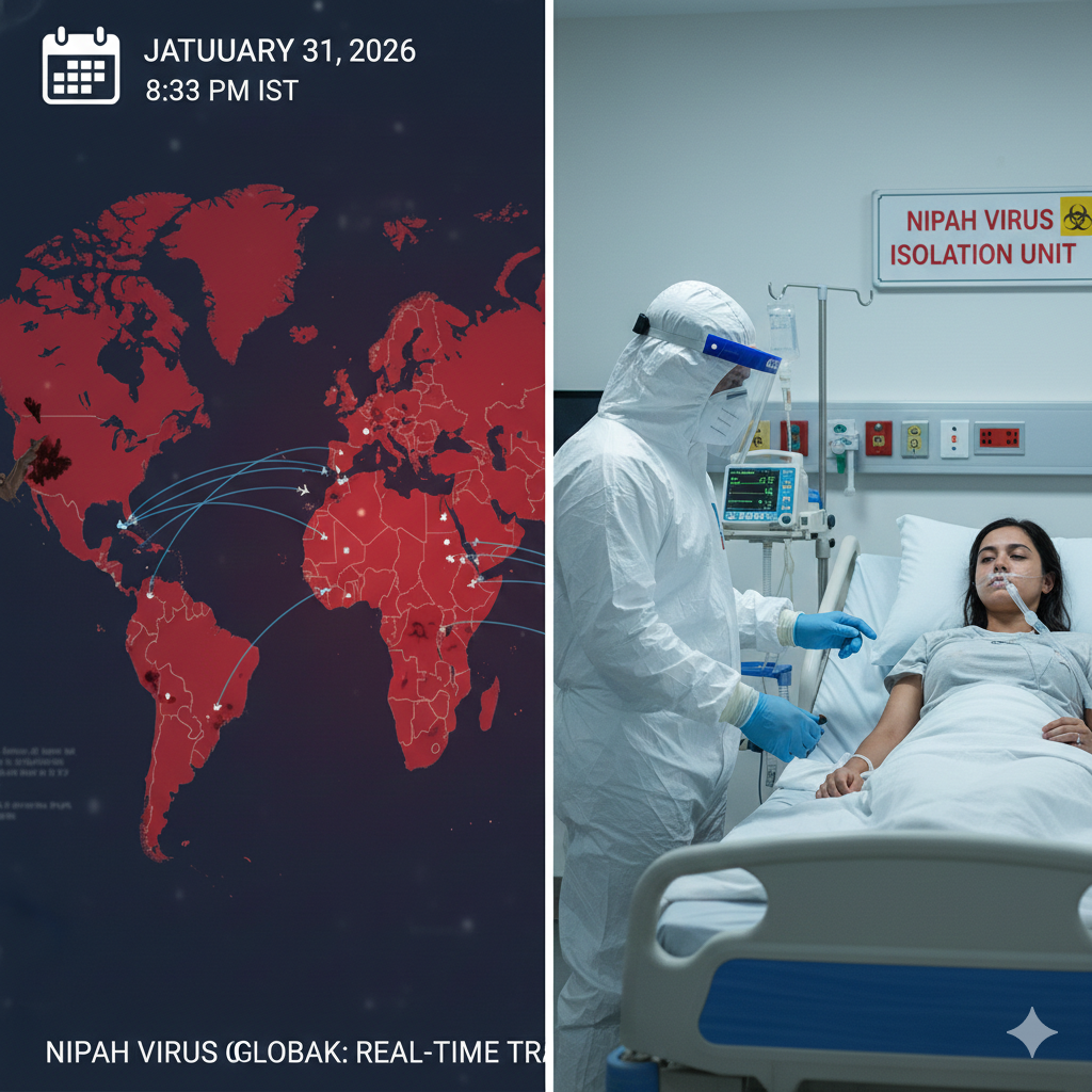 Nipah virus transmission from fruit bats to humans