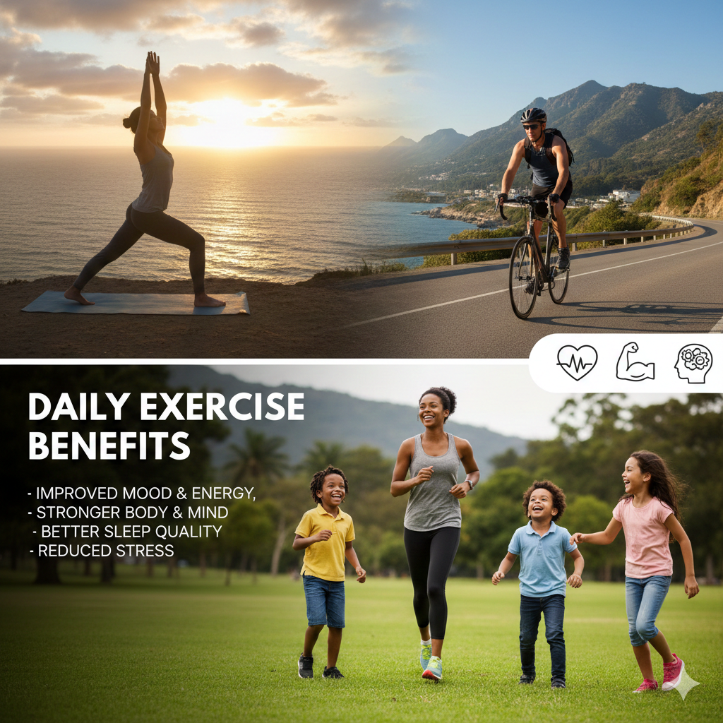 Daily exercise benefits for physical and mental health