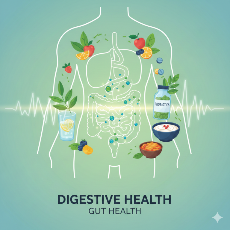 digestive health and gut system illustration