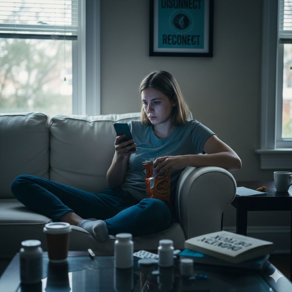 Using smartphone at night causing sleep problems and insomnia