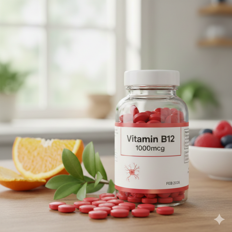Vitamin B12 rich foods including fish, meat, eggs, dairy products, and fortified cereals