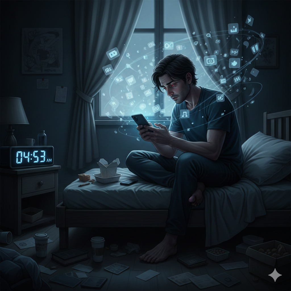 Phone addiction causing anxiety, stress, and depression