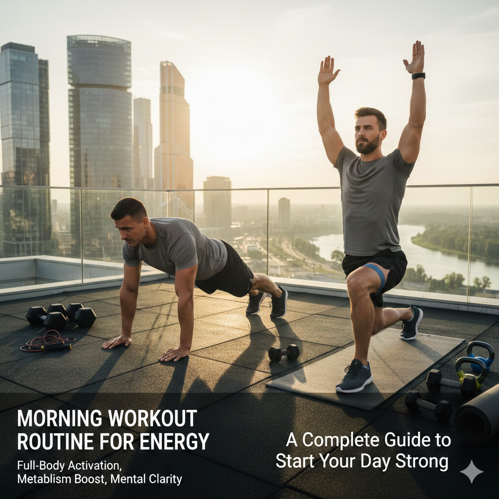 High intensity morning cardio workout for energy and productivity